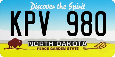 ND license plate KPV980