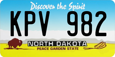 ND license plate KPV982