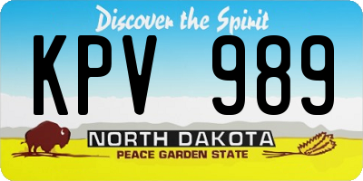 ND license plate KPV989