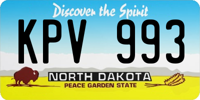 ND license plate KPV993