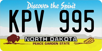ND license plate KPV995
