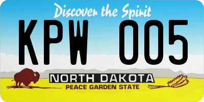 ND license plate KPW005
