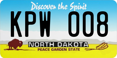 ND license plate KPW008
