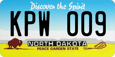 ND license plate KPW009