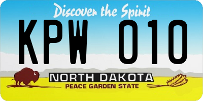 ND license plate KPW010