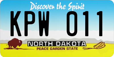ND license plate KPW011