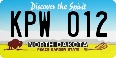 ND license plate KPW012