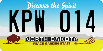 ND license plate KPW014