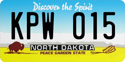 ND license plate KPW015
