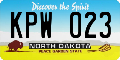 ND license plate KPW023