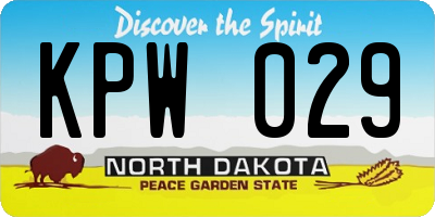 ND license plate KPW029