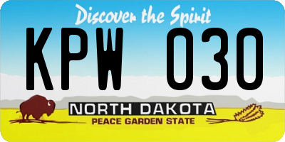 ND license plate KPW030