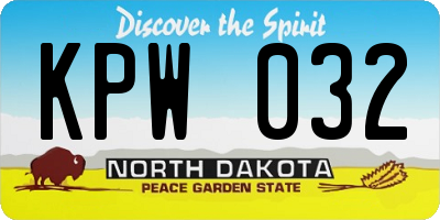 ND license plate KPW032