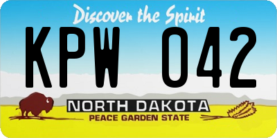 ND license plate KPW042