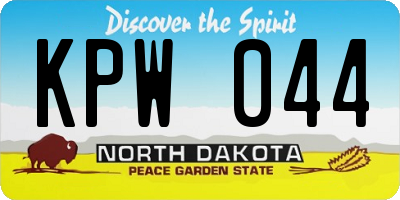 ND license plate KPW044