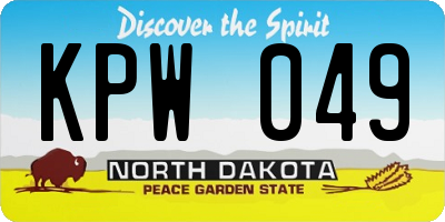 ND license plate KPW049
