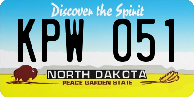 ND license plate KPW051