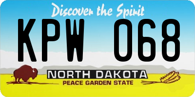 ND license plate KPW068