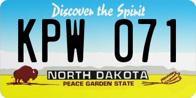 ND license plate KPW071