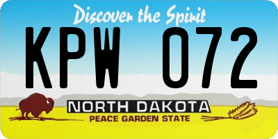 ND license plate KPW072