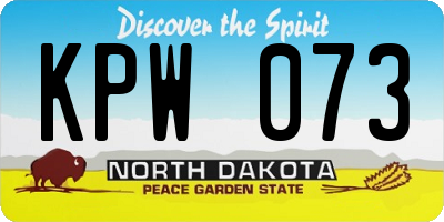 ND license plate KPW073