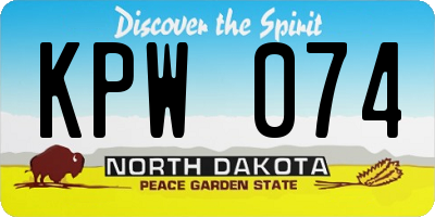 ND license plate KPW074