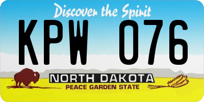 ND license plate KPW076