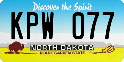 ND license plate KPW077