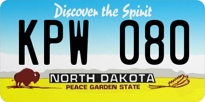 ND license plate KPW080