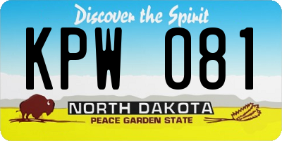 ND license plate KPW081