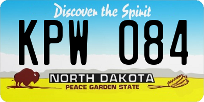 ND license plate KPW084
