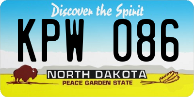 ND license plate KPW086