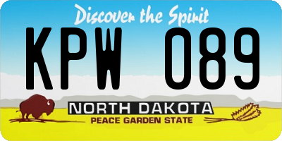 ND license plate KPW089