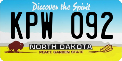 ND license plate KPW092