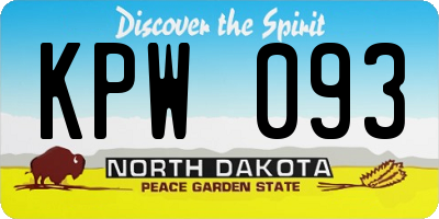 ND license plate KPW093