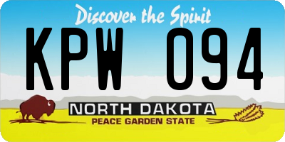 ND license plate KPW094