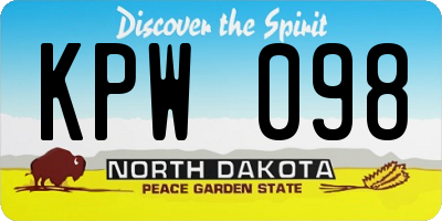 ND license plate KPW098