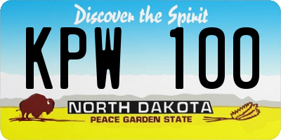 ND license plate KPW100