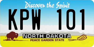 ND license plate KPW101