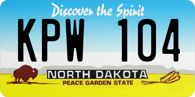 ND license plate KPW104