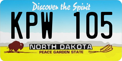 ND license plate KPW105