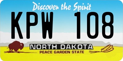 ND license plate KPW108