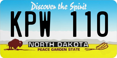 ND license plate KPW110