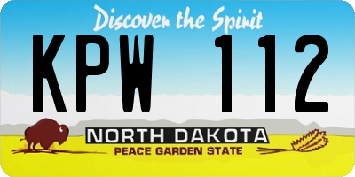 ND license plate KPW112