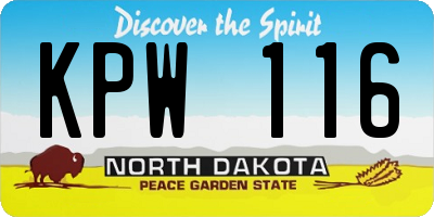 ND license plate KPW116