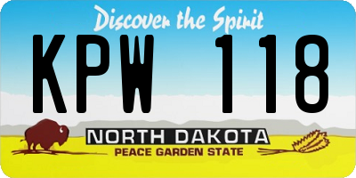 ND license plate KPW118