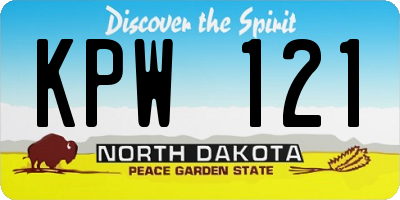 ND license plate KPW121