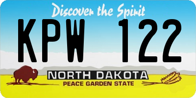 ND license plate KPW122