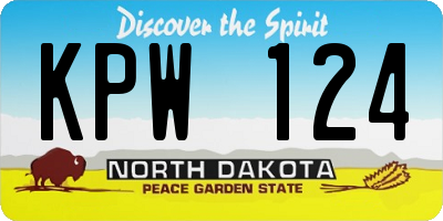 ND license plate KPW124