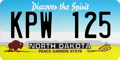 ND license plate KPW125